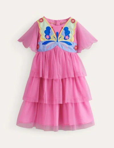 Mini Boden Kids' Butterfly Bodice Tulle Dress Formica Pink Butterfly Girls Boden