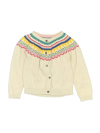 Pre-owned Mini Boden Kids' Cardigan Sweater In White