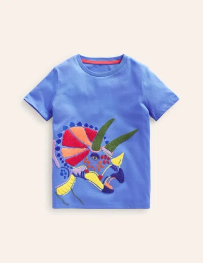 Mini Boden Kids' Chainstitch Animal T-shirt Surf Blue Dino Boys Boden