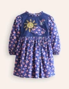 Mini Boden Cord Appliqué Dressbluejay Weather Girls Boden In Bluejay Weather
