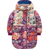 Mini Boden Cozy Quilted Longline Coat In Multi
