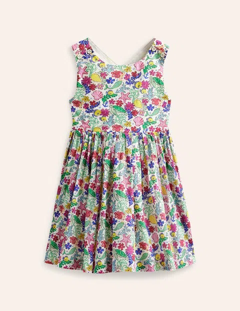 Mini Boden Kids' Cross-back Dress Multi Mermaid Ditsy Girls Boden | ModeSens