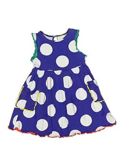 Pre-owned Mini Boden Kids' Dress In Blue
