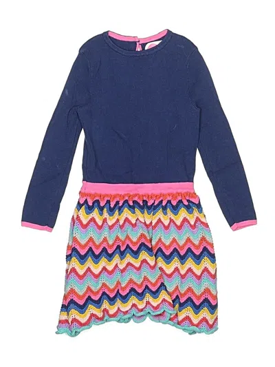 Pre-owned Mini Boden Kids' Dress In Blue