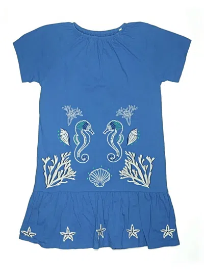 Pre-owned Mini Boden Kids' Dress In Blue