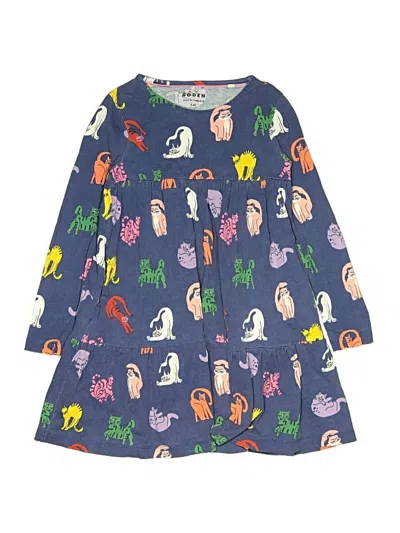 Pre-owned Mini Boden Kids' Dress In Blue