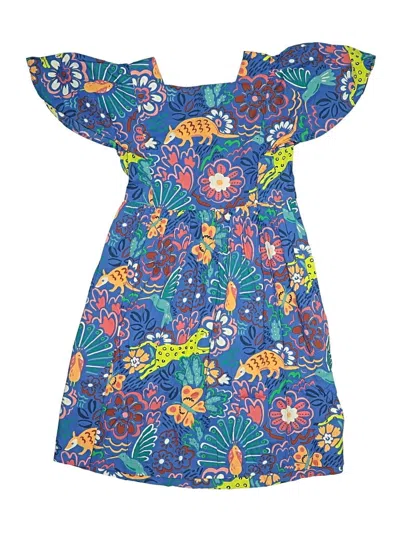 Pre-owned Mini Boden Kids' Dress In Blue
