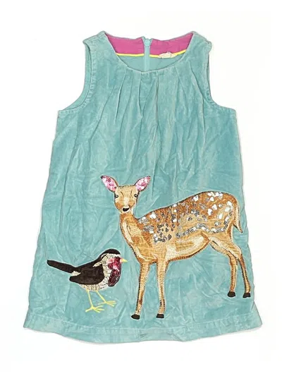 Pre-owned Mini Boden Kids' Dress In Teal