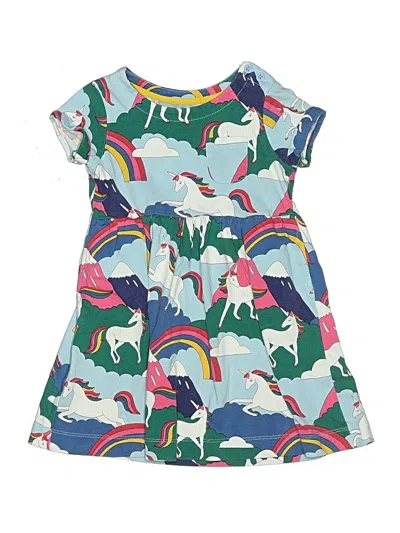 Pre-owned Mini Boden Kids' Dress In Teal
