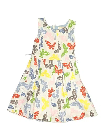 Pre-owned Mini Boden Kids' Dress In White