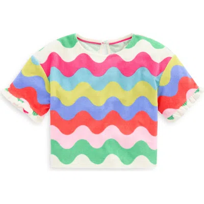 Mini Boden Kids'  Dropped Shoulder Towelling Top In Multi