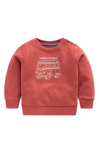 Mini Boden Babies'  Embroidered Cotton Sweatshirt In Red