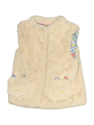 Pre-owned Mini Boden Kids' Faux Fur Vest In Ivory