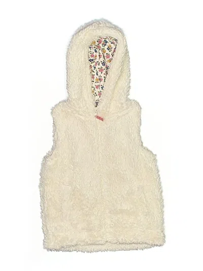 Pre-owned Mini Boden Kids' Faux Fur Vest In White