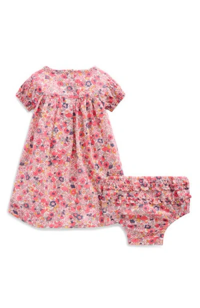 Mini Boden Babies'  Floral Cotton Dress & Bloomers Set In Pink