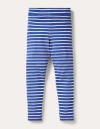 Mini Boden Fun Leggings Surf Blue/ivory Girls Boden In Elizabethan Blue/ivory