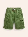 MINI BODEN Garment Dye Cargo Shorts Safari Green Boys Boden