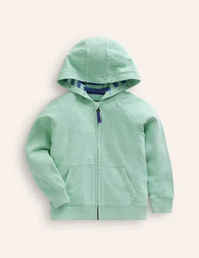 Mini Boden Kids' Garment Dye Zip-through Hoodie Pistachio Green Girls Boden