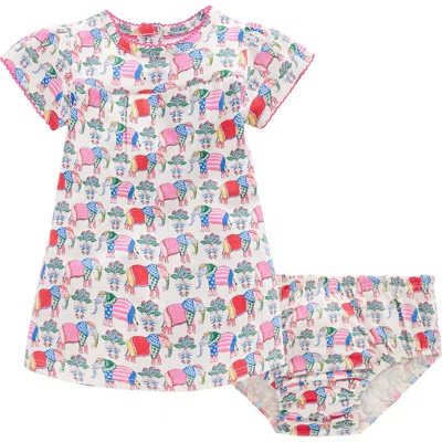 Mini Boden Babies'  Gathered Jersey Dress In Multi