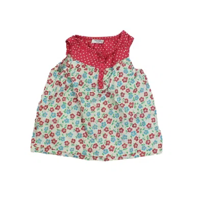 Pre-owned Mini Boden Kids' Girls White Pink Blue Floral Dress Size: 12-18 Month