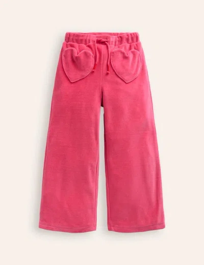 Mini Boden Kids' Heart Pocket Velour Jogger Rose Pink Girls Boden ...