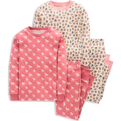 Mini Boden Kids' 2-pack Snug Pajamas In Pink
