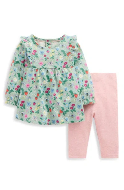 Mini Boden Babies'  Kids' 2-piece Jersey Tunic Set In Green