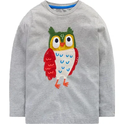 Mini Boden Kids' 3d Novelty Long Sleeve Cotton T-shirt In Gray