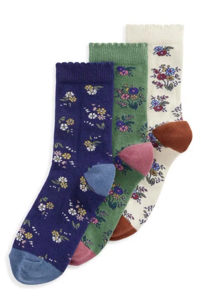 Mini Boden Kids' 7-pack Floral Crew Socks In Multi