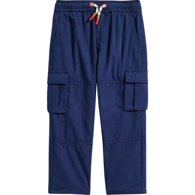 Mini Boden Kids' Adventure Cotton Lined Cargo Pants In Blue
