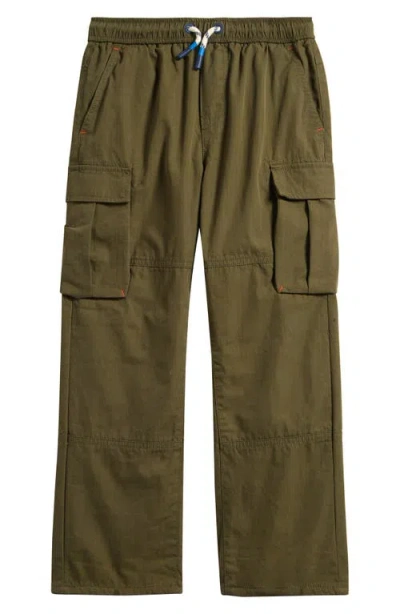 Mini Boden Kids' Adventure Cotton Lined Cargo Pants In Green