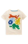 Shop Mini Boden Kids' Animal Appliqué T-shirt In Soft Ivory Big Cats