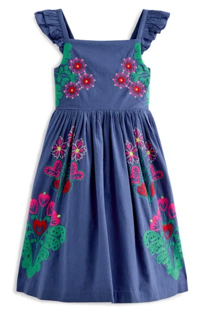 Mini Boden Kids' Annalisa Twirly Embroidered Dress In Multi