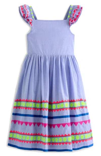Mini Boden Kids' Annalisa Twirly Embroidered Sundress In Blue