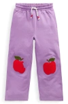 Mini Boden Kids' Apple Appliqué Cotton Joggers In Purple