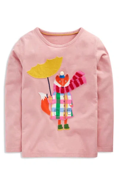 Mini Boden Kids' Appliqué Cotton Jersey T-shirt In Pink