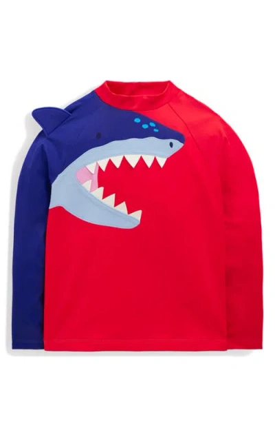 Mini Boden Kids' Appliqué Long Sleeve Rashguard In Red
