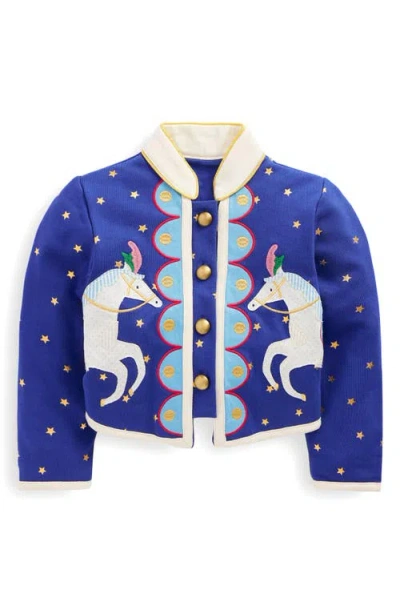 Mini Boden Kids' Appliqué Military Jacket In Navy Circus Horses