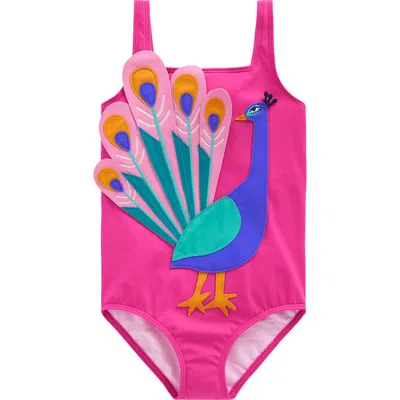 Mini Boden Kids' Appliqué One-piece Swimsuit In Pink