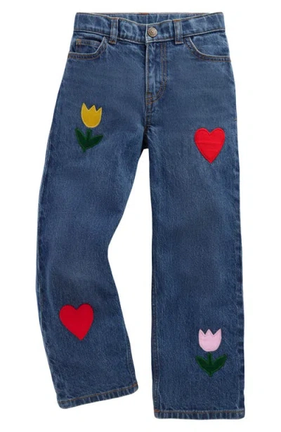 Mini Boden Kids' Appliqué Relaxed-fit Jeans In Blue