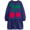 Mini Boden Kids' Appliqué Sweatshirt Dress In Blue