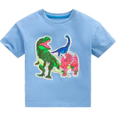 Mini Boden Kids' Appliqué T-shirt In Blue