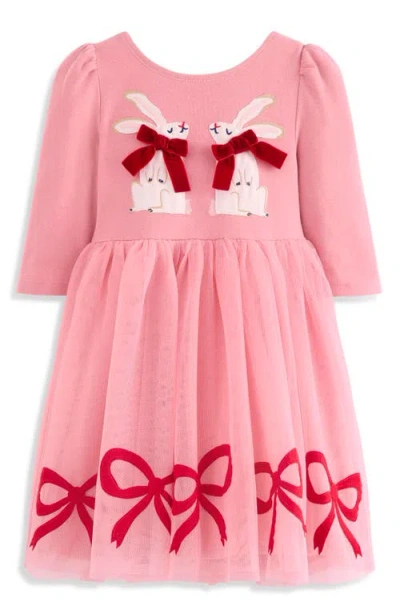 Mini Boden Kids' Appliqué Tulle Dress In Pink