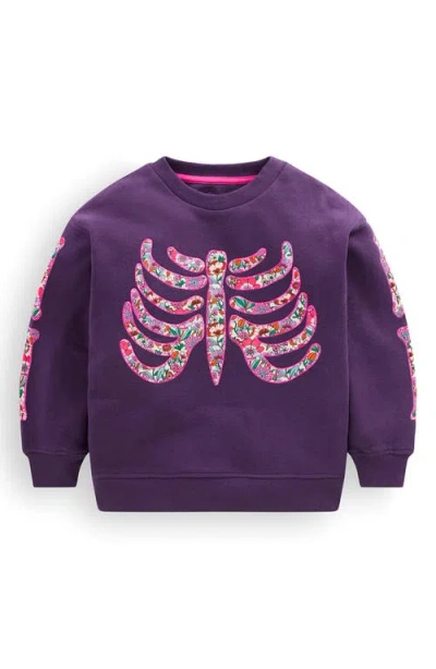 Mini Boden Kids' Appliquéd Sweatshirt In Purple