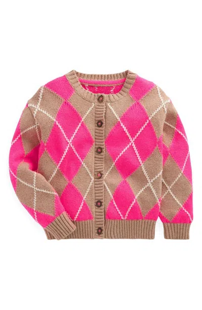 Mini Boden Kids' Argyle Cardigan In Multi