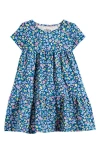 Mini Boden Kids' Ariel Floral Twirly Jersey Dress In Sapphire Blue Nautical Floral
