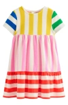 Mini Boden Kids' Ariel French Terry Twirly Dress In Hotchpotch Multi Stripe