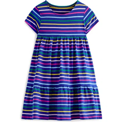 Mini Boden Kids' Ariel Print Twirly Cotton Jersey Dress In Blue