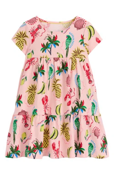 Mini Boden Kids' Ariel Tropical Print Cotton Twirly Dress In Multi
