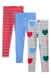 Mini Boden Kids' Assorted 3-pack Cotton Blend Leggings In Multi